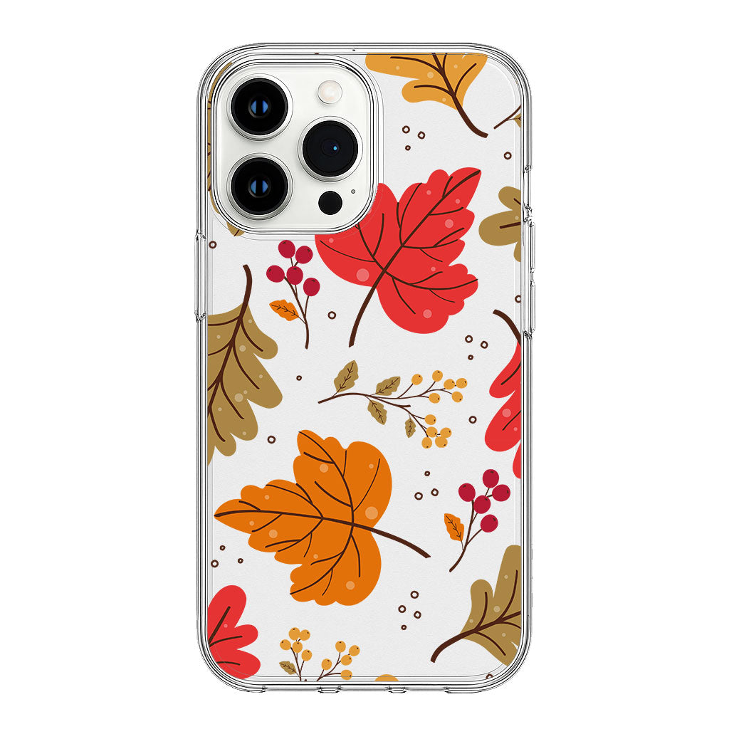 Vibrant Fall Foliage With Red, Orange & Olive Leaves Clear Silicone Cover