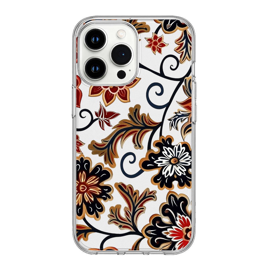 Elegant Vintage Floral Clear Silicone Cover