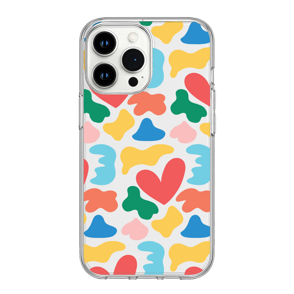 Colorful Abstract Love Printed Clear Silicone Cover