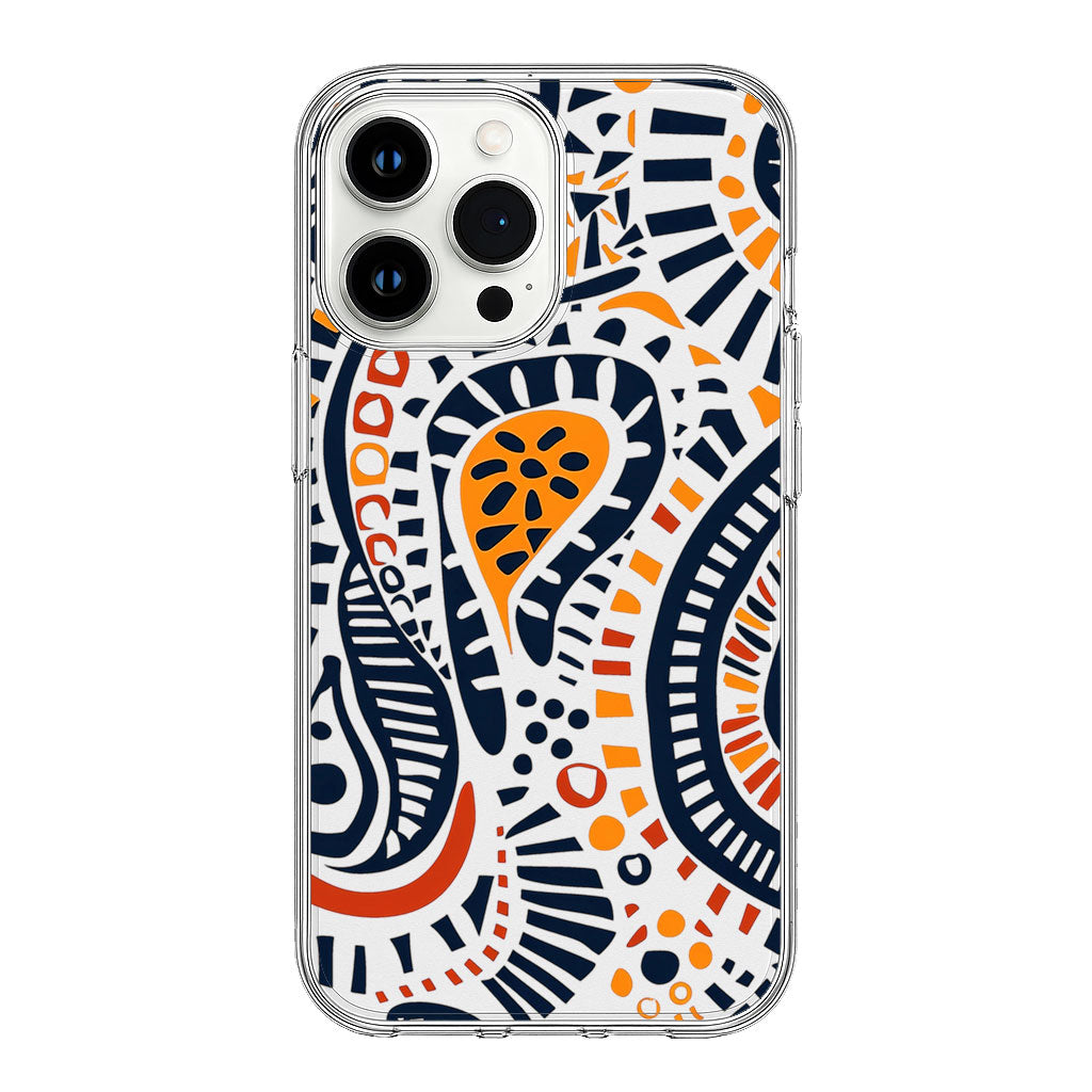 Tribal Paisley Abstract Pattern Clear Silicone Cover