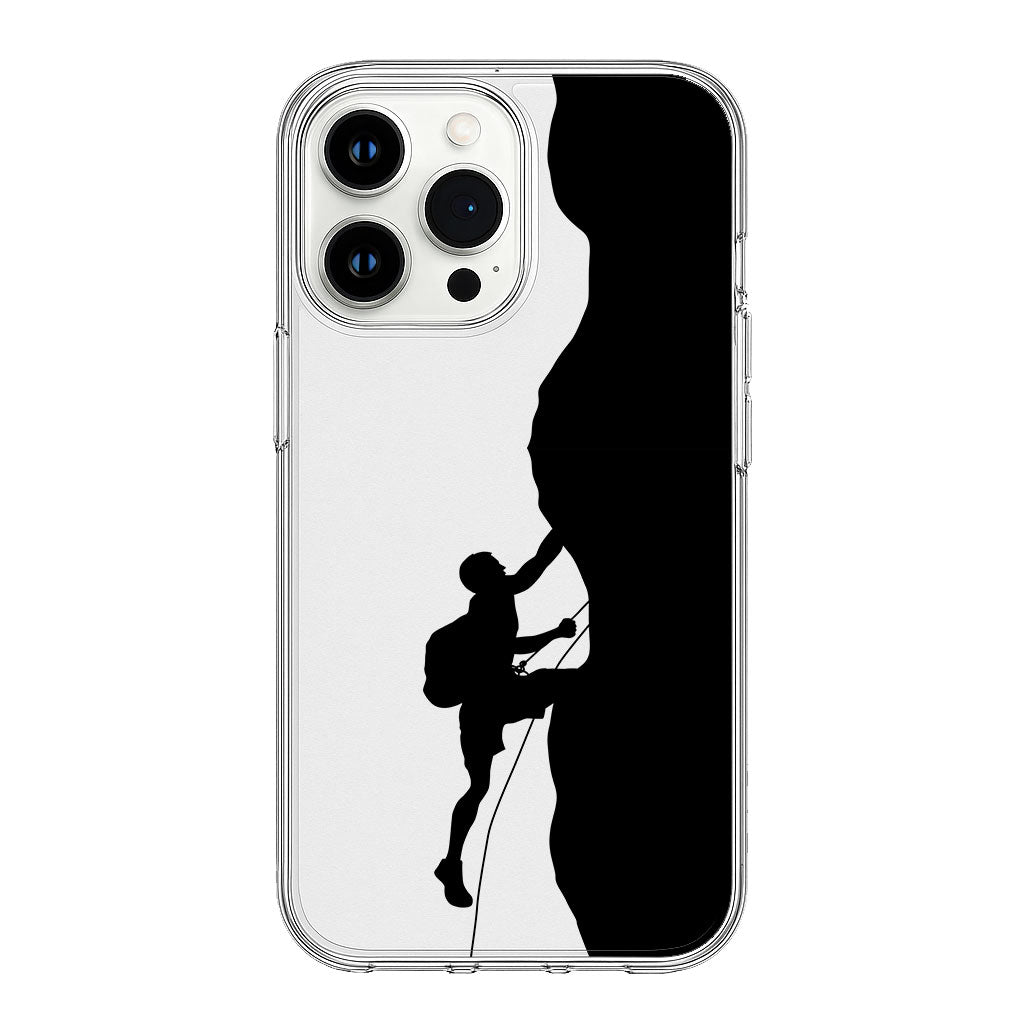 Climb to Conquer – Silhouette Rock Climb Clear Silicone Cover