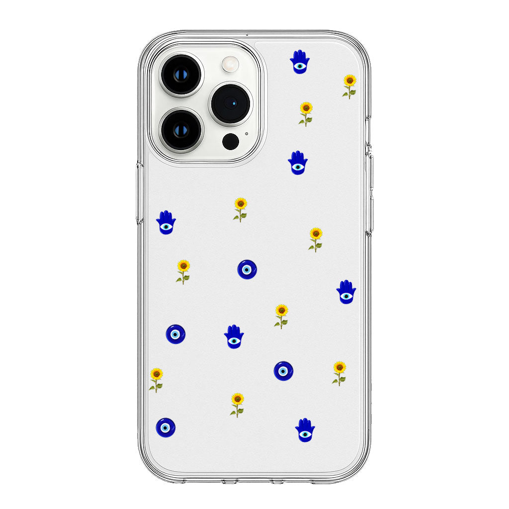 Protective Charm Floral Phone Case Design Clear Silicone Cover