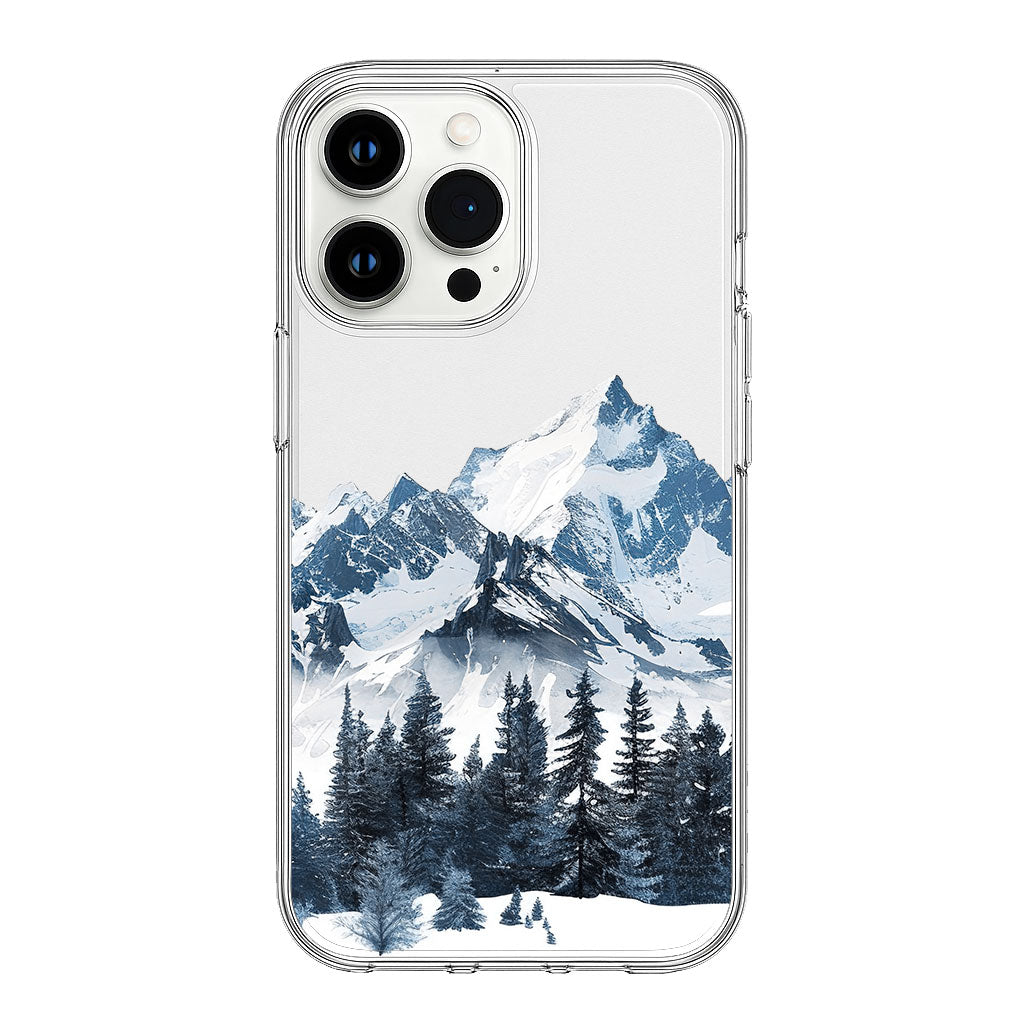Winter Alpine Landscape Phone Clear Silicone Cover