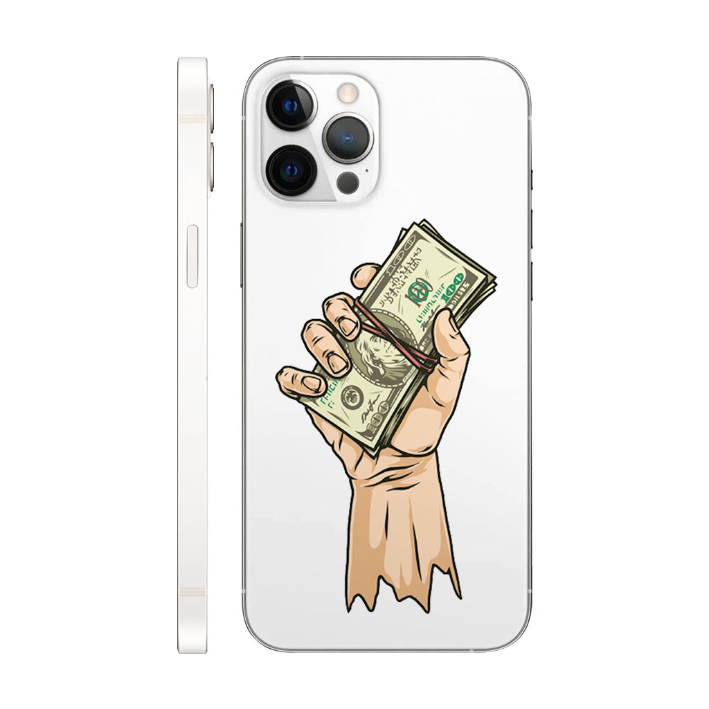 Dollar In Hand Transparent Mobile 6D Skin