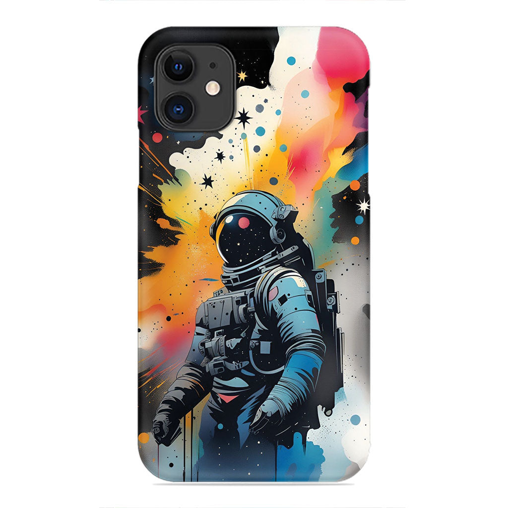 Cosmic Burst – Astronaut in a Splash of Galaxy Colors Phone Case