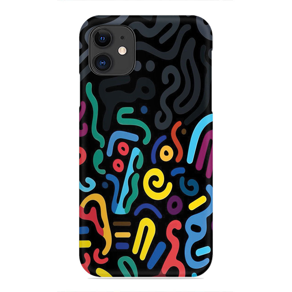 Neon Maze – Abstract Vibes on Black Phone Case