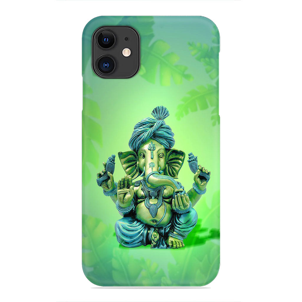 Divine Vibes – Artistic Lord Ganesha in Green Aura Phone Case