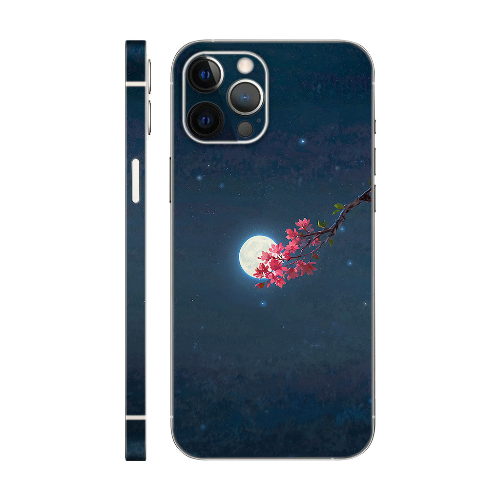Moonlit Blossom Phone Case – Night Sky with Cherry Flowers 6D skin