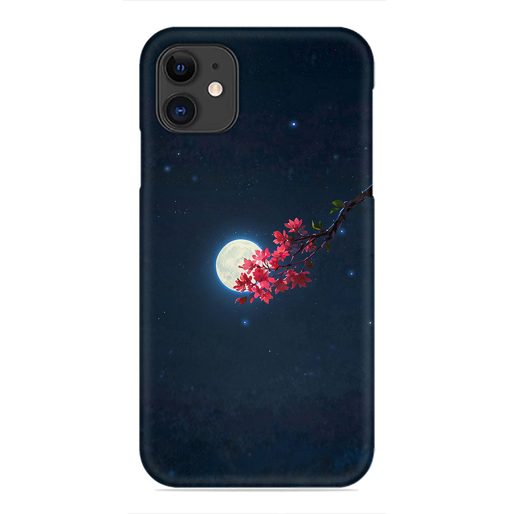 Moonlit Blossom Phone Case – Night Sky with Cherry Flowers Phone Case