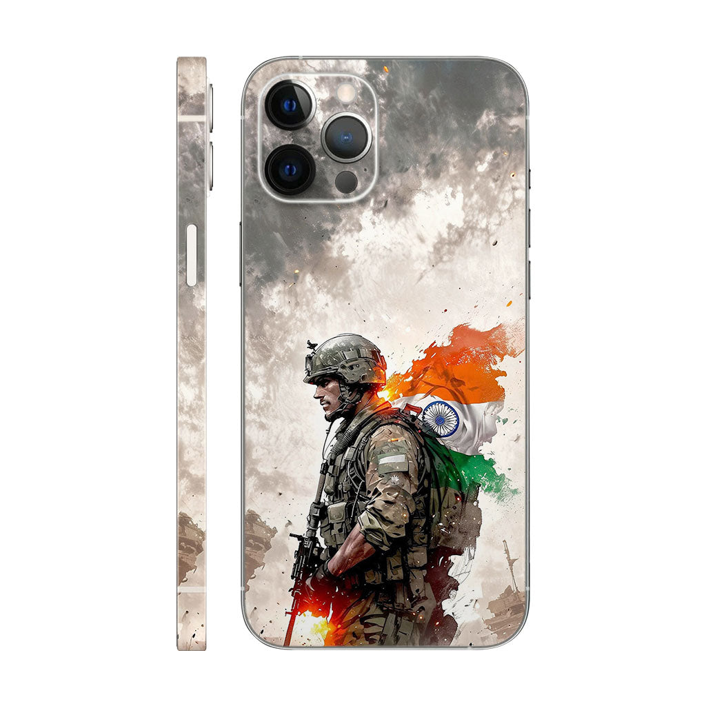 Indian Army Pride Phone Case – Soldier with Tricolor Flag 6D skin