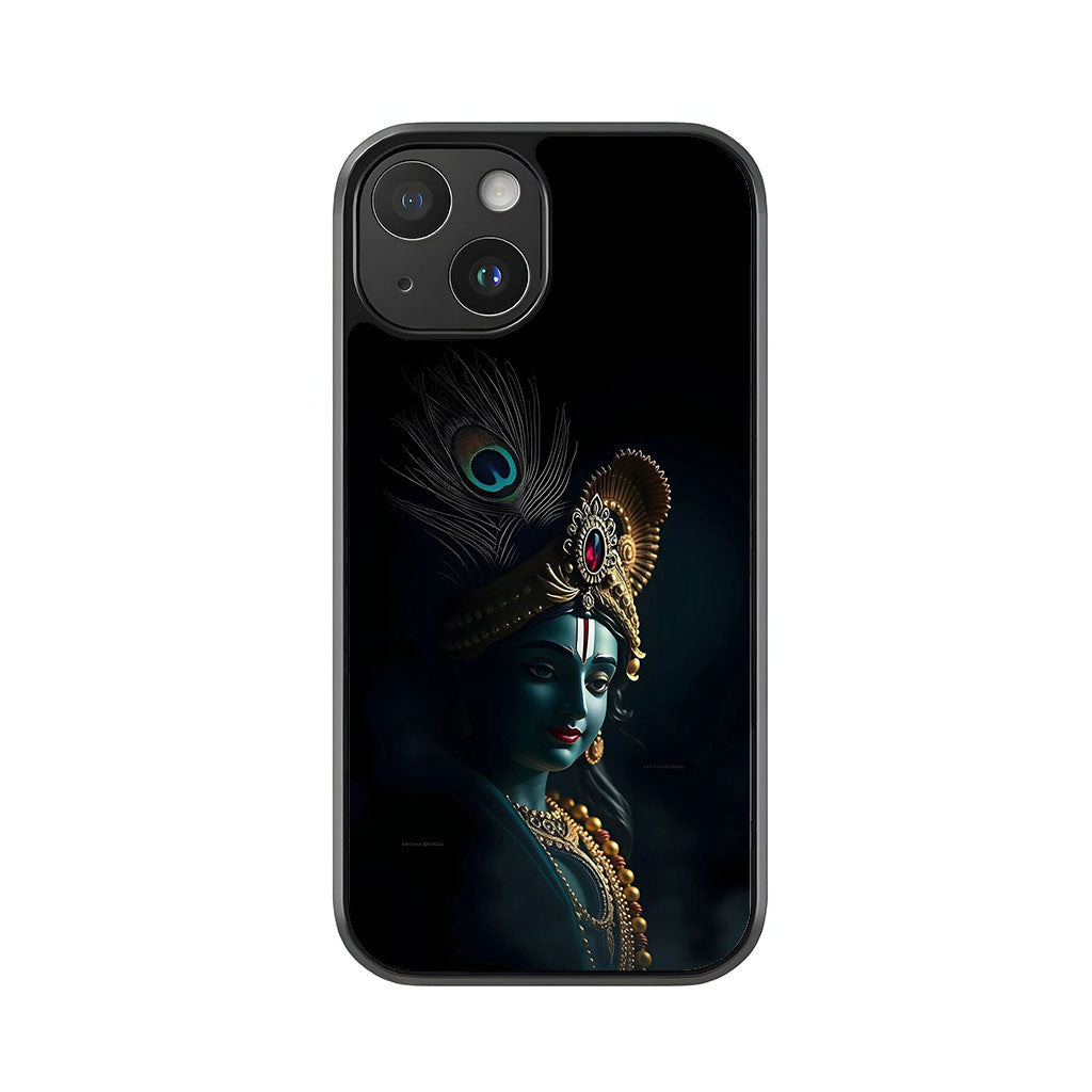 Lord Krishna Divine Phone Case - Peacock Feather Design Metal Case