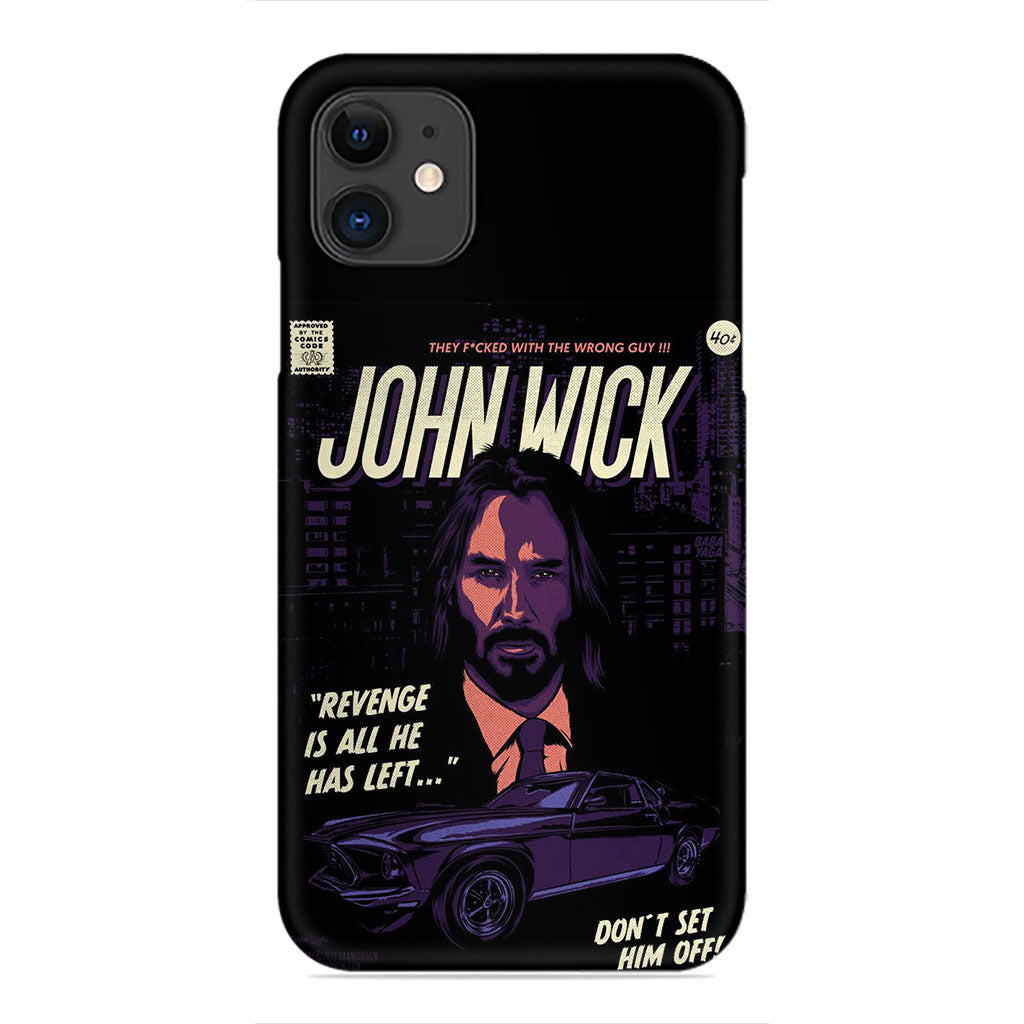 John Wick Comic Cover Phone Case - "Revenge is all he has left..." Design