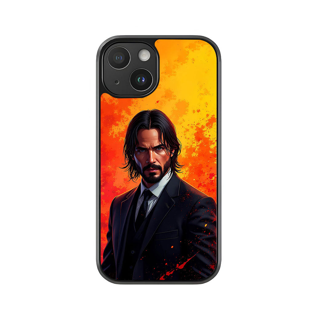 John Wick Yellow and Orange Phone Case - Keanu Reeves Design Metal Case