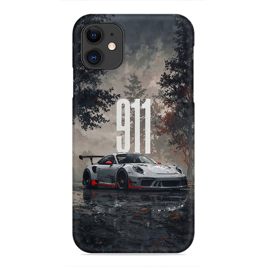 Porsche 911 GT3 RS Rainy Street Phone Case - Automotive Design