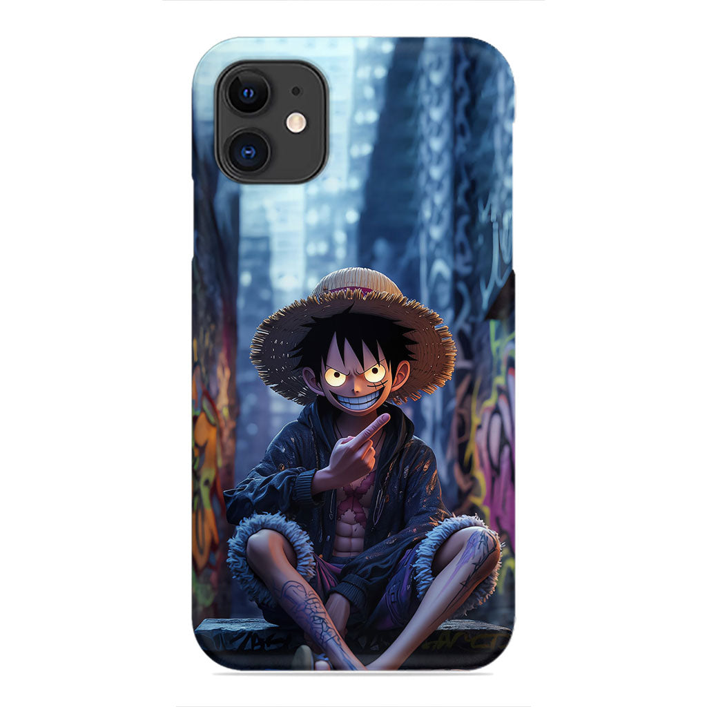 Monkey D. Luffy Urban Phone Case - Graffiti Alley Design