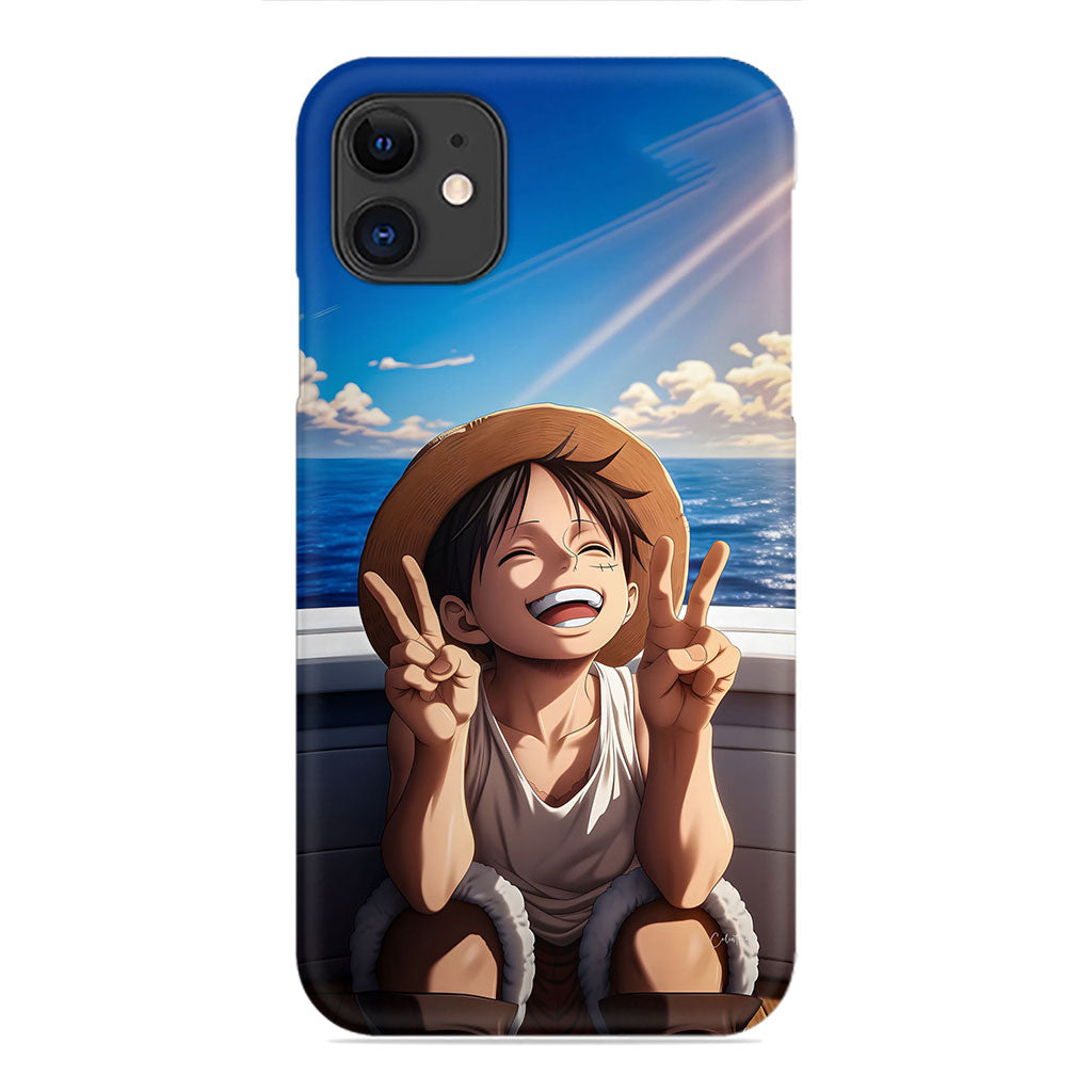 Monkey D. Luffy Peace Sign Phone Case - Ocean View Design