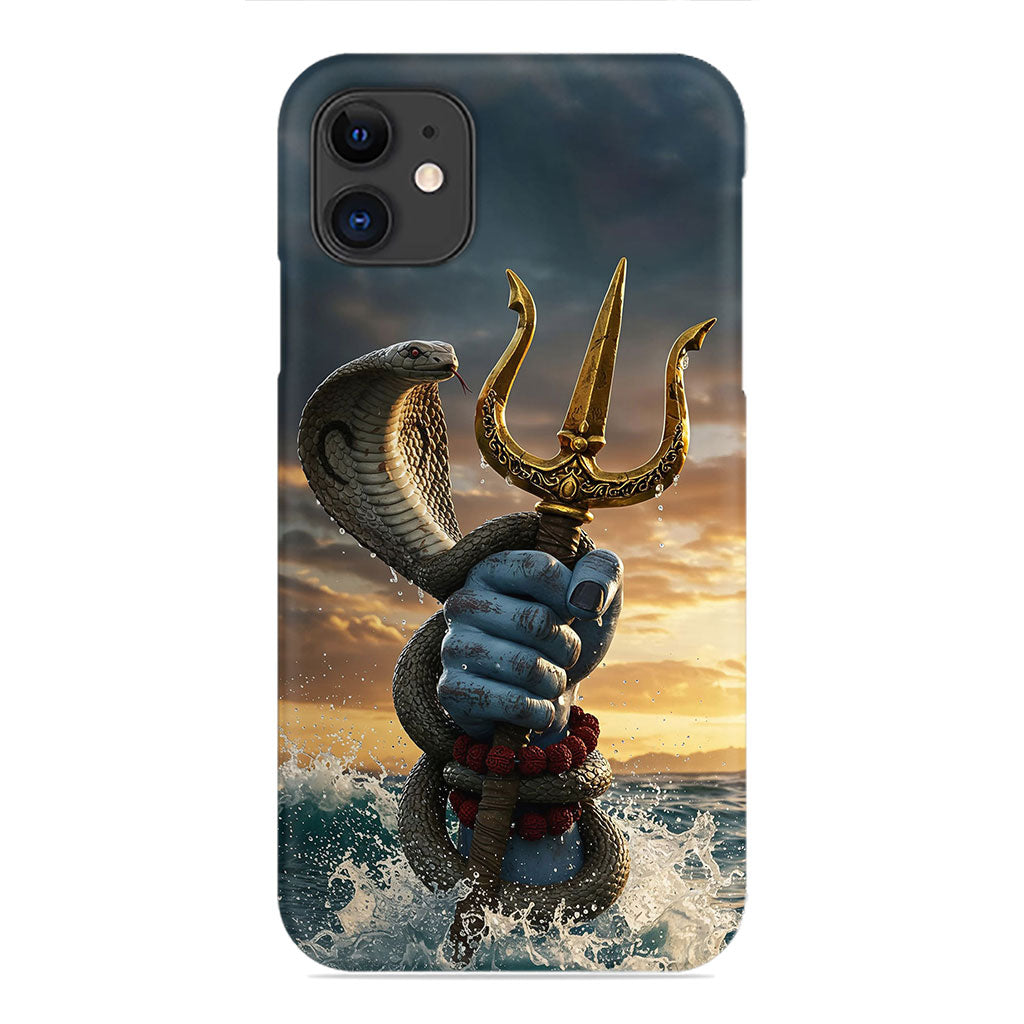 Lord Shiva's Trishul and Cobra Phone Case - Mythological Design
