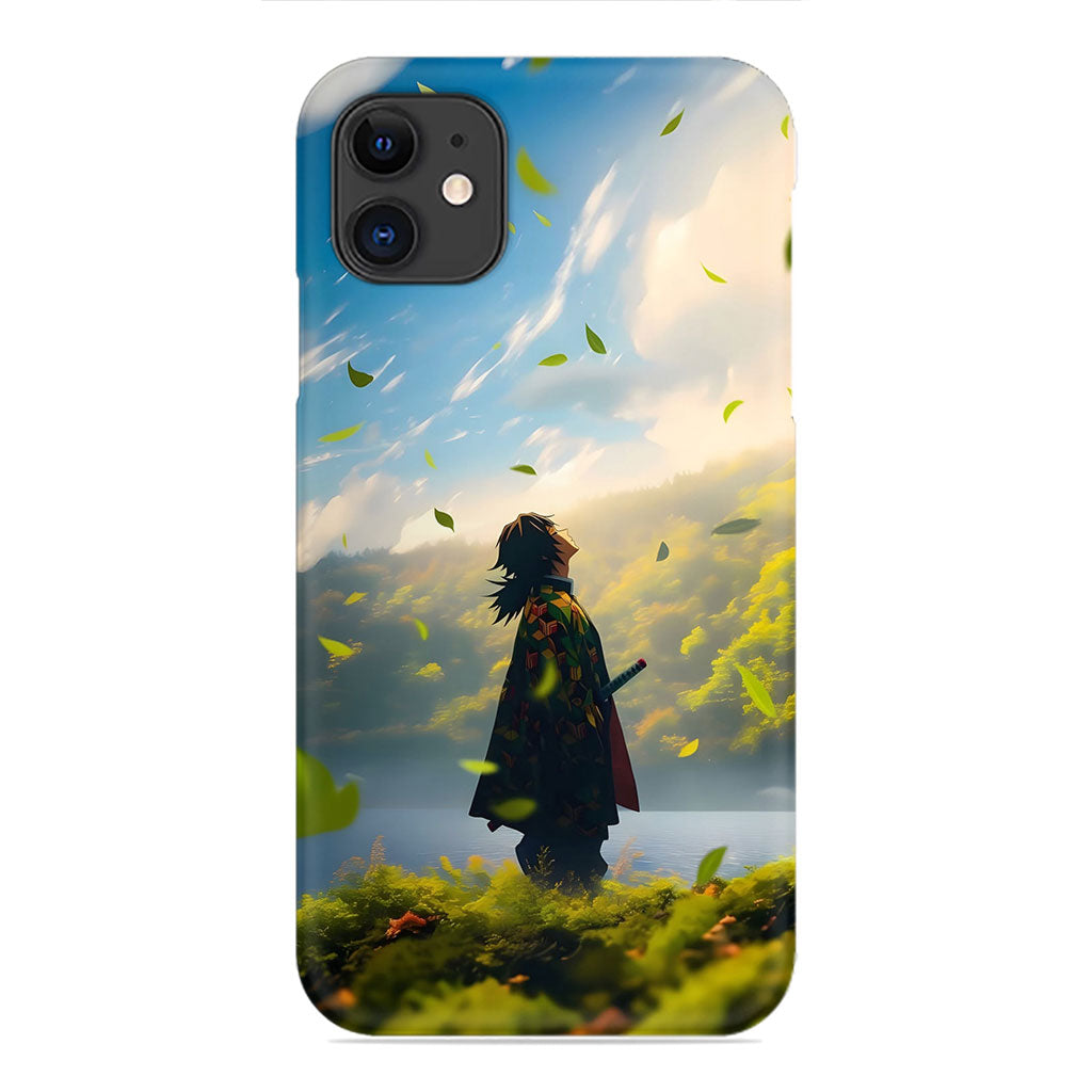 Tanjiro Kamado Forest Phone Case - Falling Leaves Design