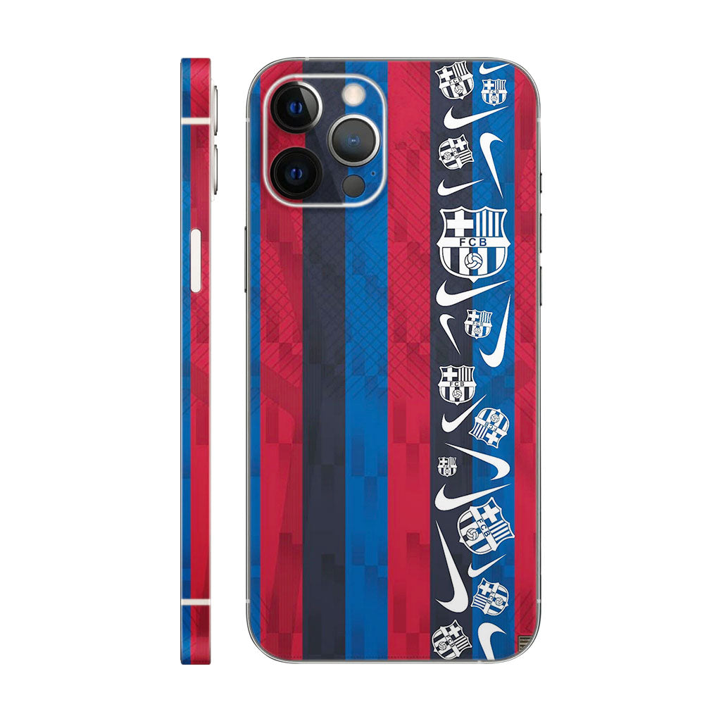 FC Barcelona Jersey Phone Case - Stripe and Crest Design 6D Skin