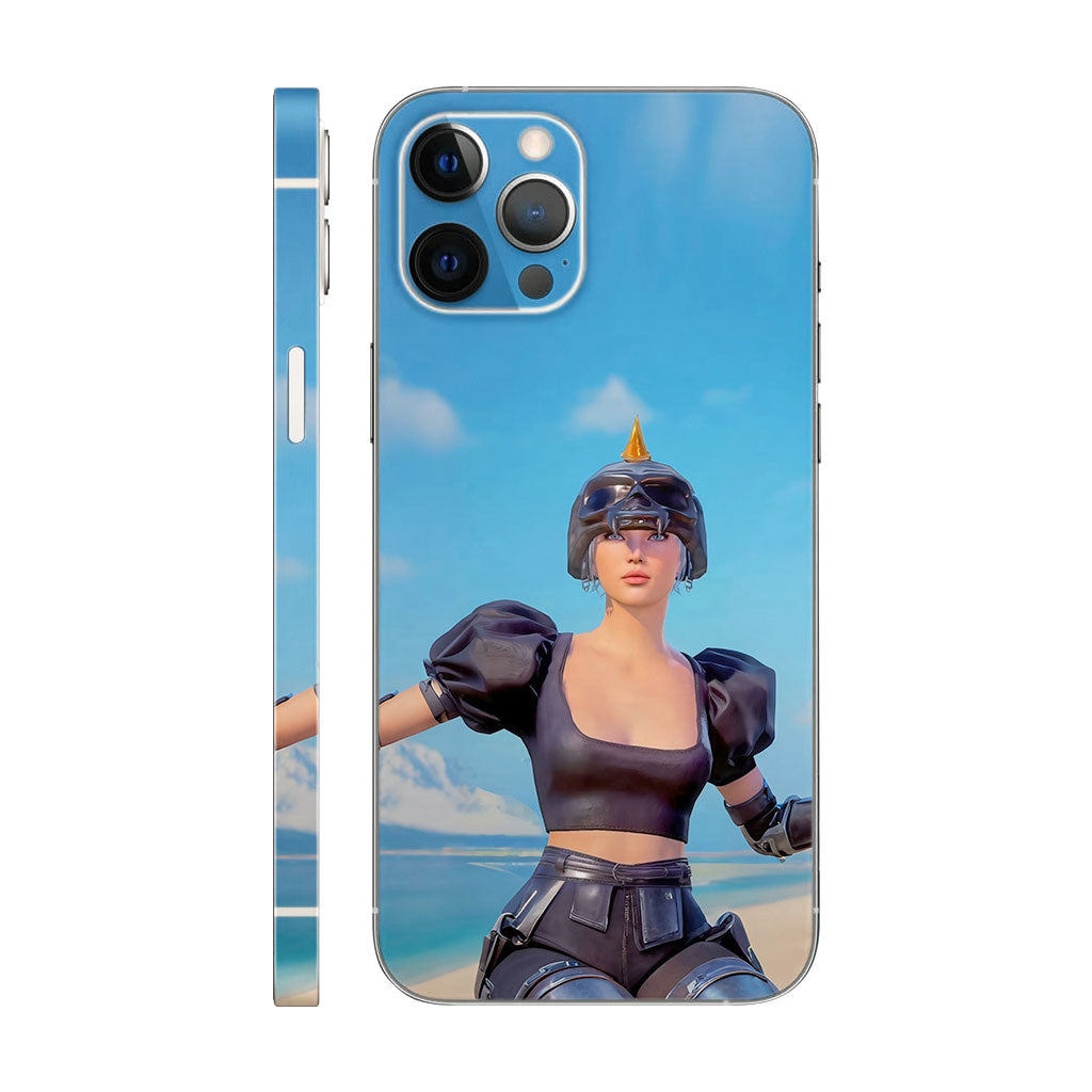 Pubg Spiked Helmet Heroine Phone Case - Beachfront Design 6D Skin