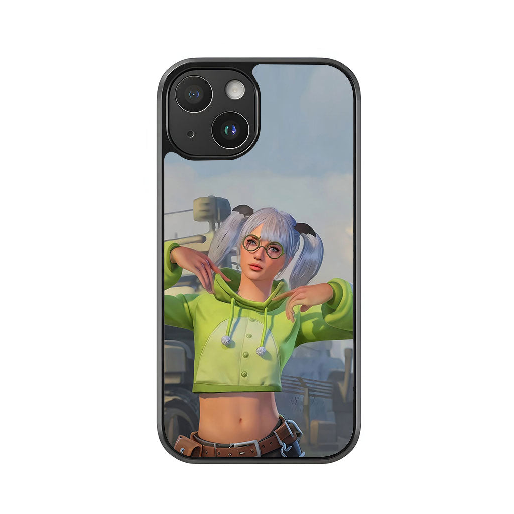 Pubg Pigtails & Glasses Heroine Phone Case - Urban Battle Design Metal Case