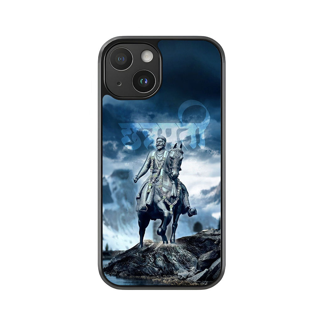 Chhatrapati Shivaji Maharaj Statue Phone Case - Mountain Warrior Design Metal Case