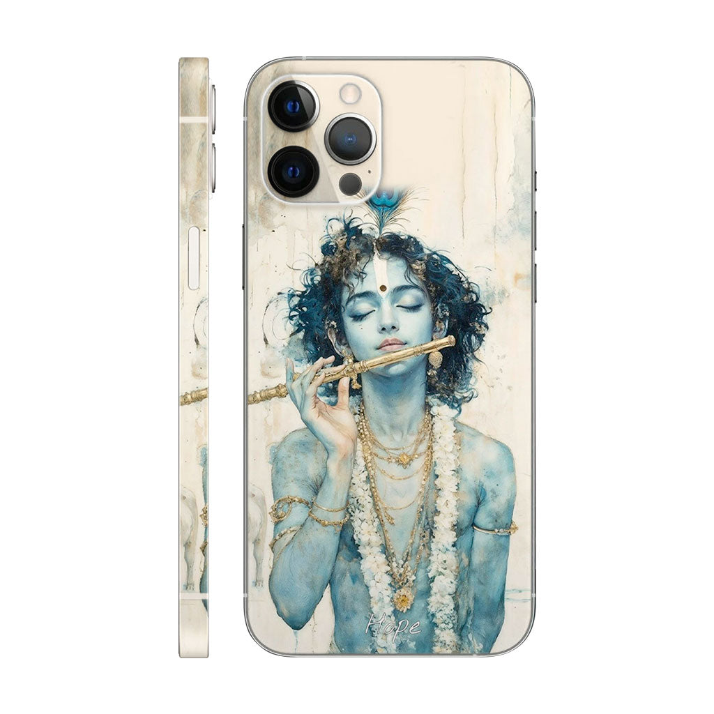 Lord Krishna Flute Phone Case - Watercolor Divine Design 6D Skin