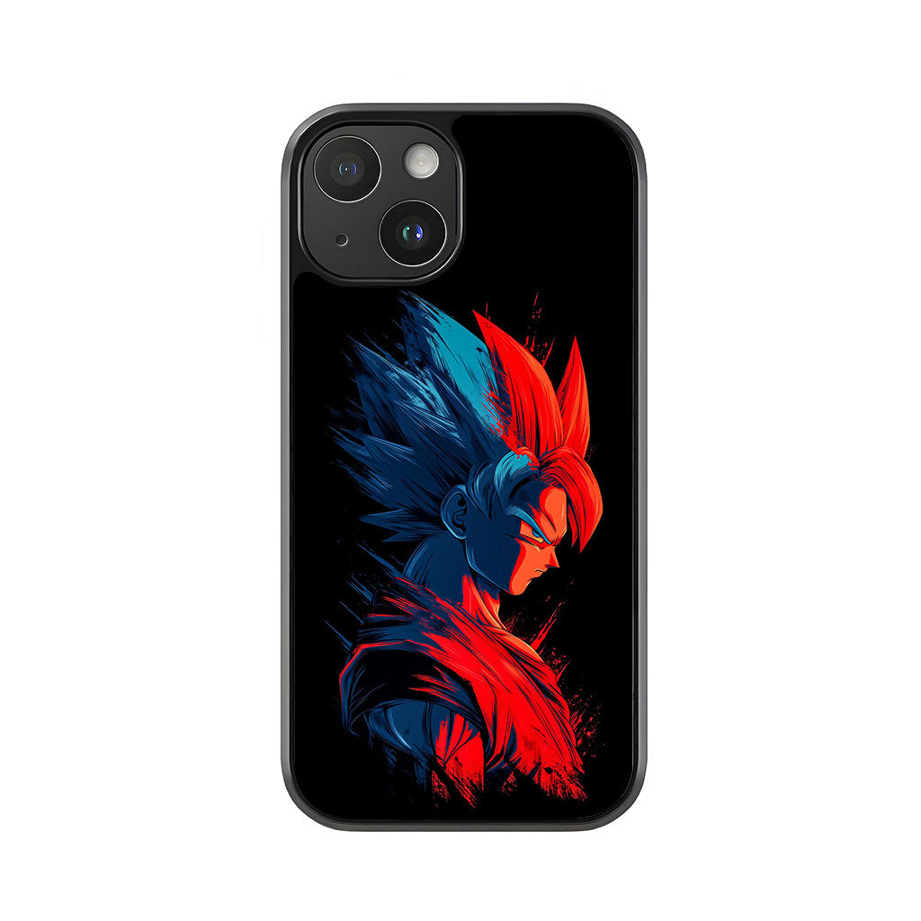 Goku Super Saiyan Phone Case - Red and Blue Design Metal Case