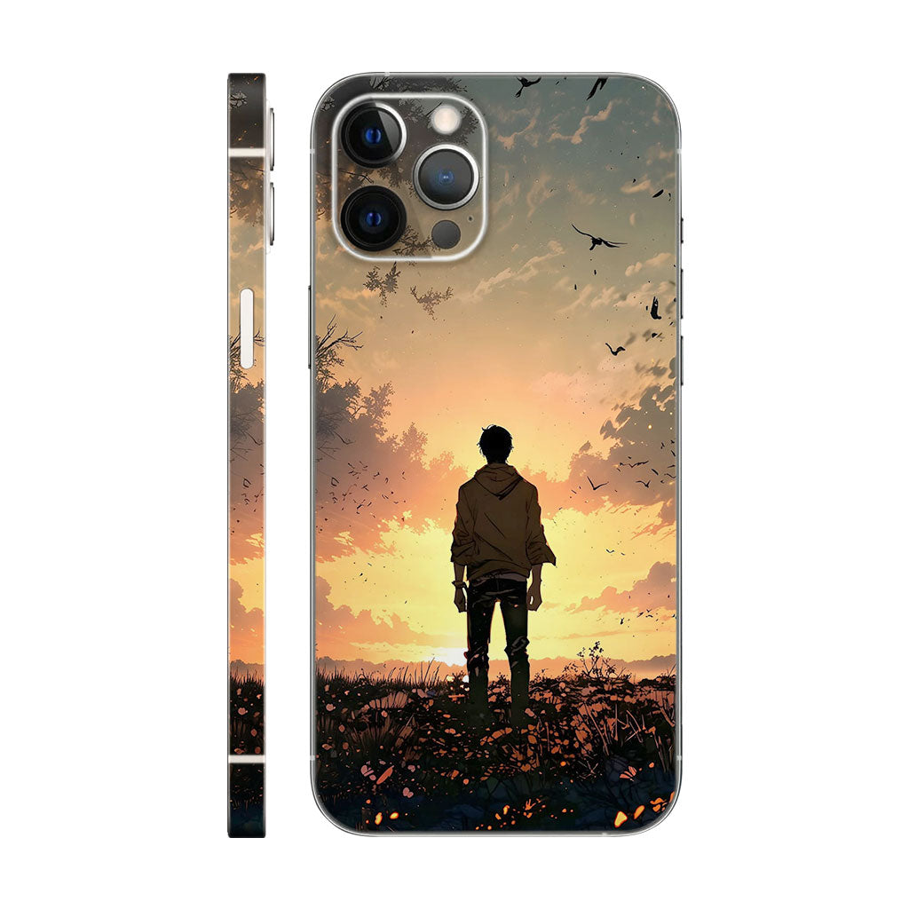 Lone Figure Phone Case - Sunset Field Design 6D Skin