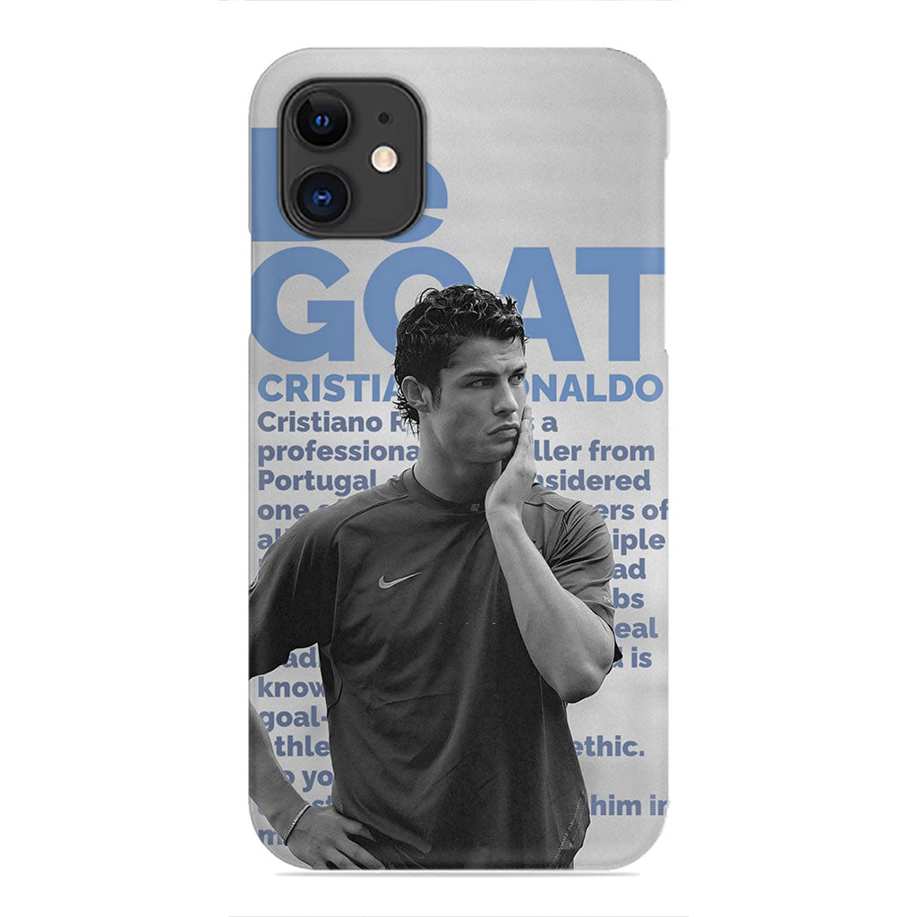 Cristiano Ronaldo Phone Case - GOAT Text Design