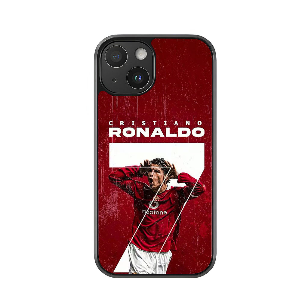 Cristiano Ronaldo Phone Case - Distressed Red Design Metal Case