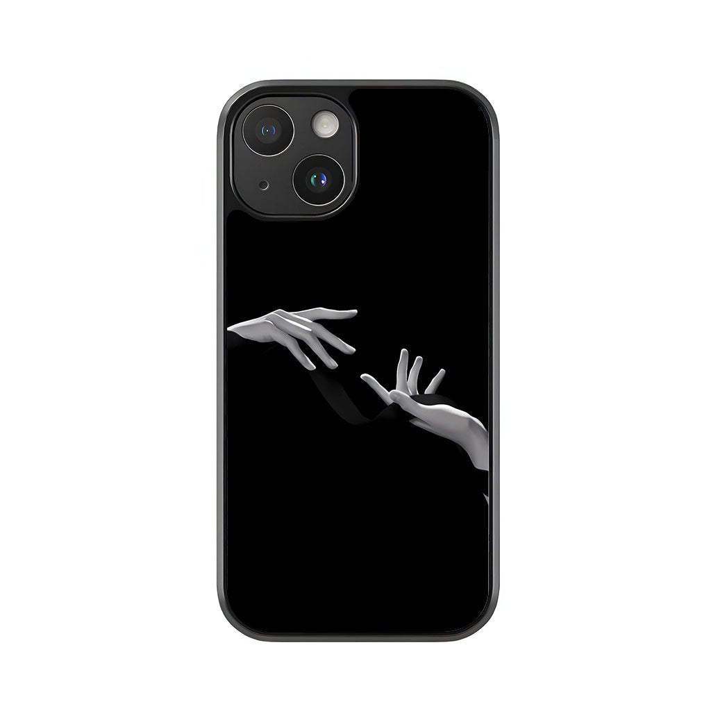 Intertwined Hands Phone Case - Black & White Ribbon Design Metal Case