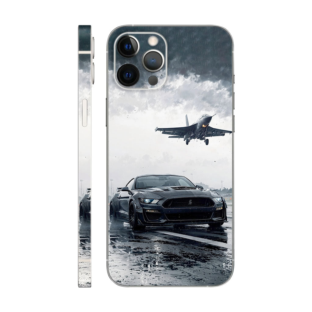 Mustang & Fighter Jet Phone Case - Stormy Urban Design 6D Skin