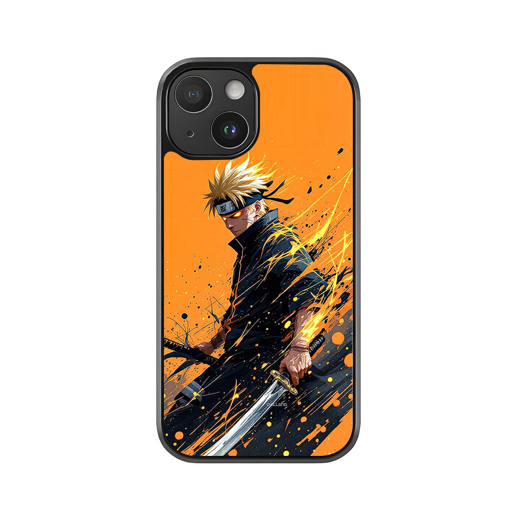 Blonde Ninja Phone Case - Katana Splatter Art Design Metal Case