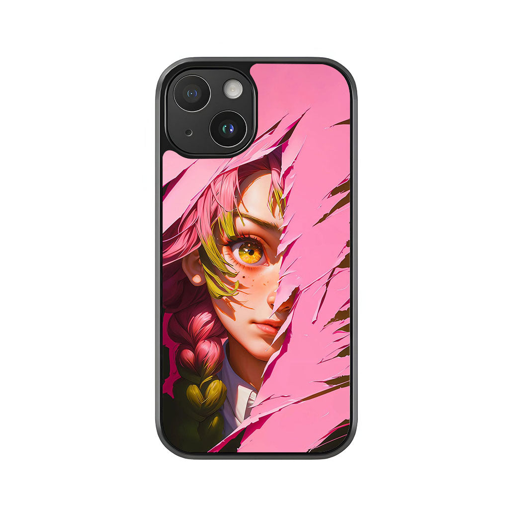 Mitsuri Demon Slayer Phone Case - Pink Crack Art Design Metal Case
