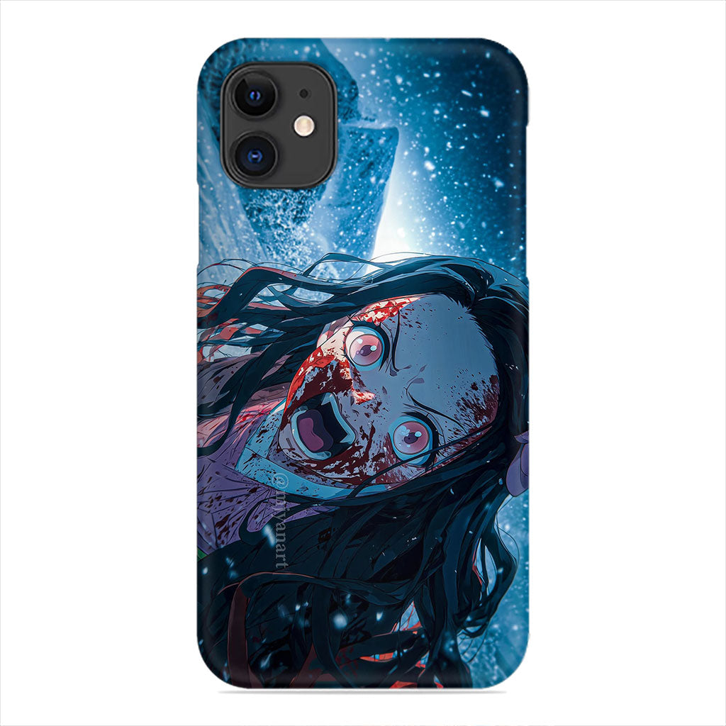 Nezuko Demon Slayer Phone Case - Bloody Snow Art Design