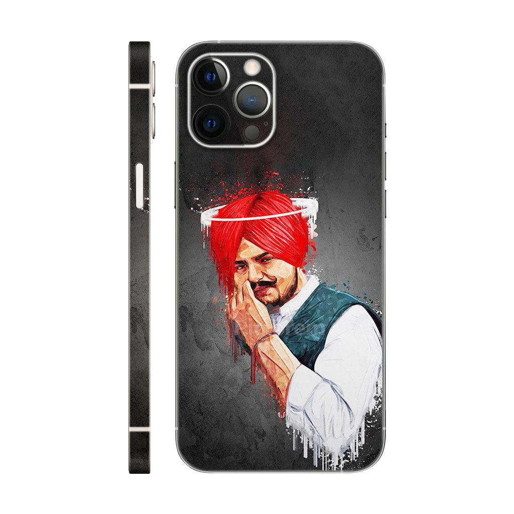 Sidhu Moose Wala Phone Case - Red Turban Graffiti Design 6D Skin