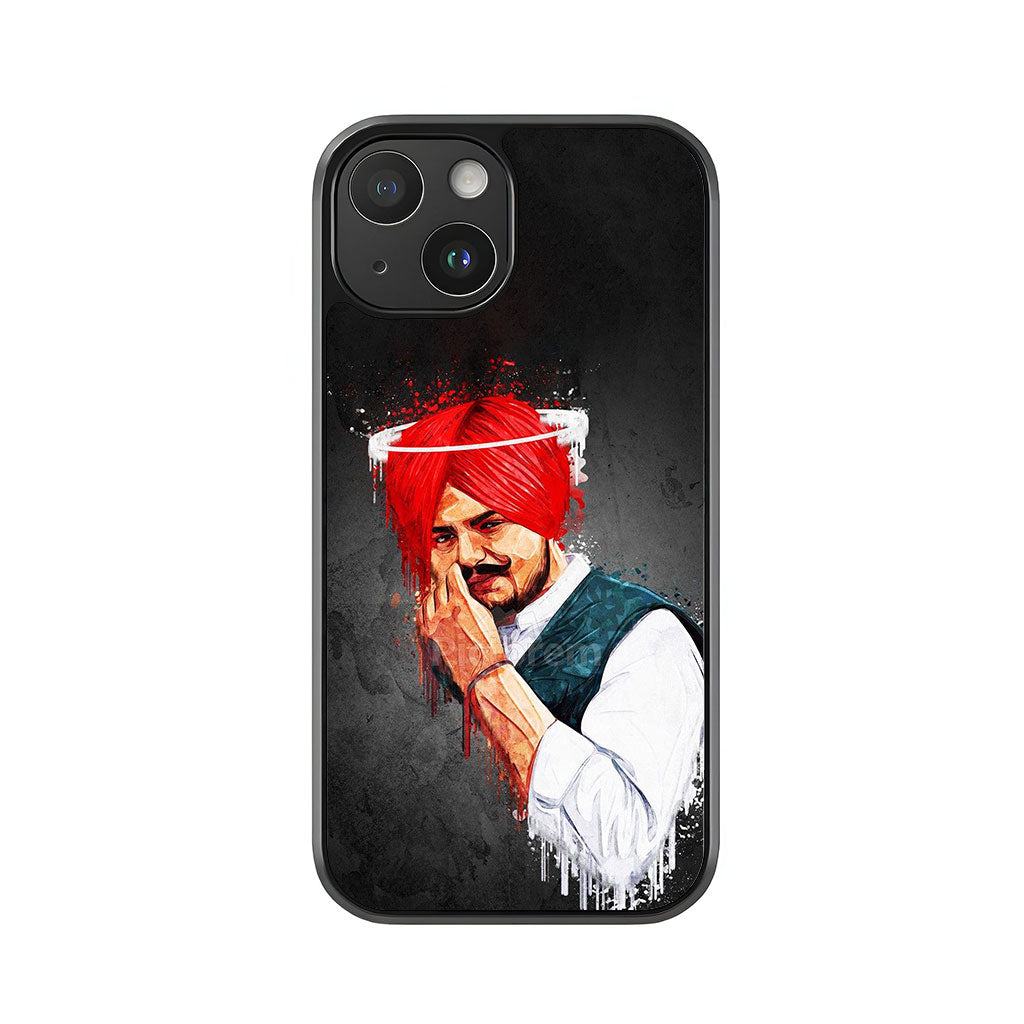 Sidhu Moose Wala Phone Case - Red Turban Graffiti Design Metal Case