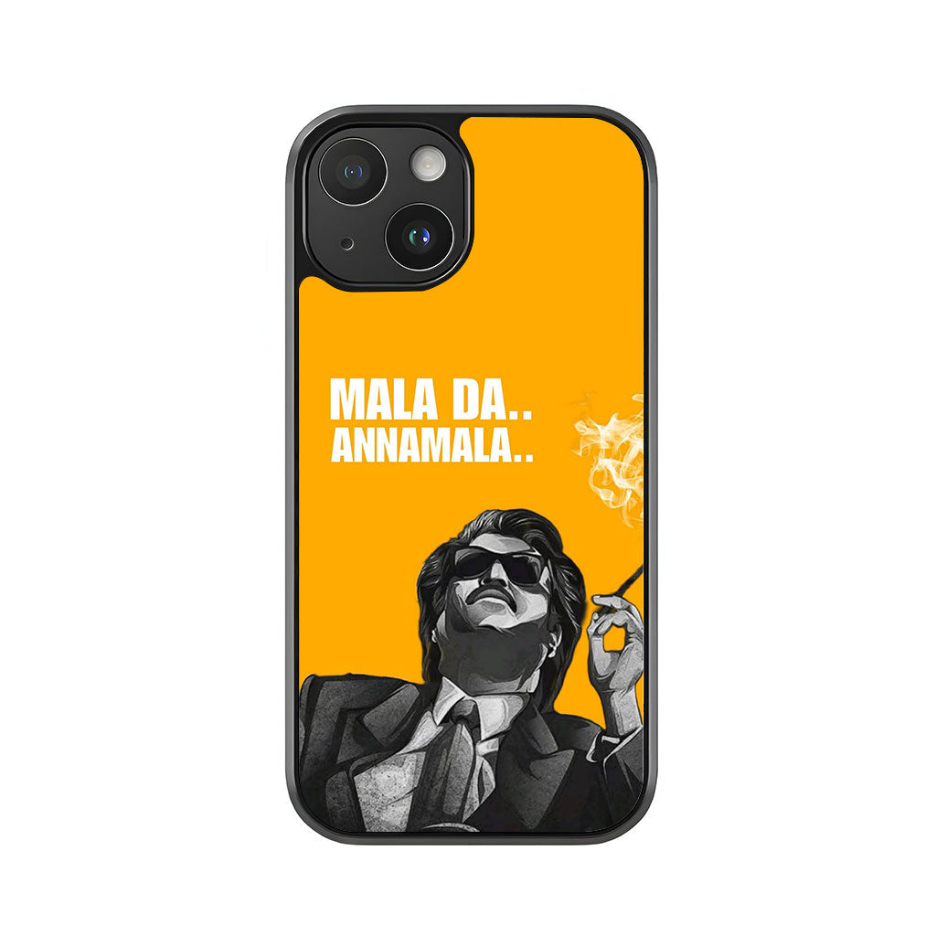 Rajinikanth Phone Case - 'Mala Da..' Yellow Design Metal Case