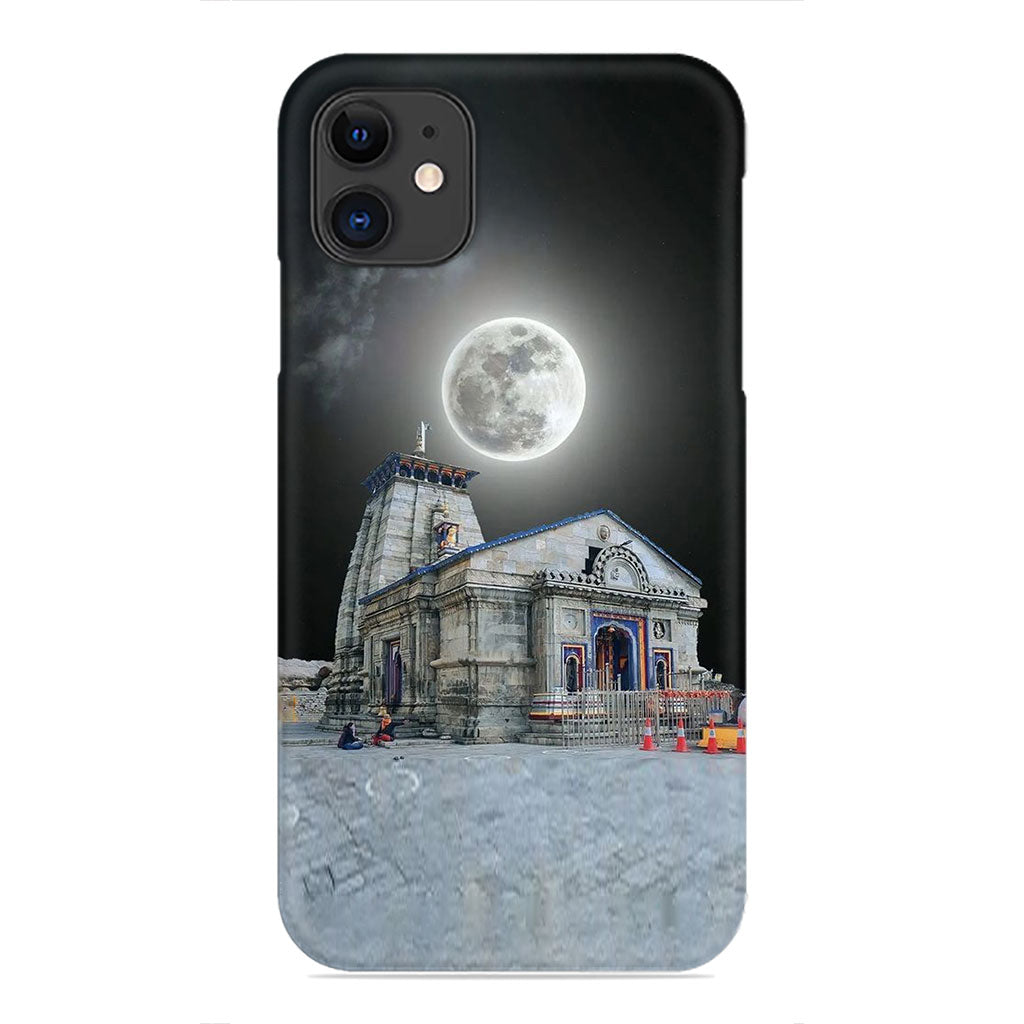 Kedarnath Temple Under the Full Moon – A Sacred Himalayan Night Phone Case