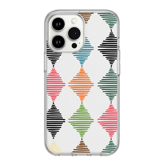 Multicolor Diamond Stripe Pattern Design Clear Silicone Cover