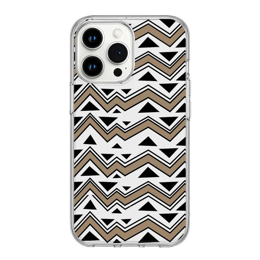 Black and Beige Tribal Zigzag Pattern Clear Silicone Cover