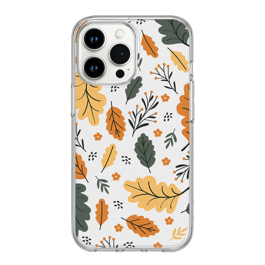 Autumn Leaves,Fall Foliage and Floral Accents Clear Silicone Cover