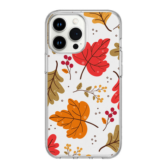 Vibrant Fall Foliage With Red, Orange & Olive Leaves Clear Silicone Cover