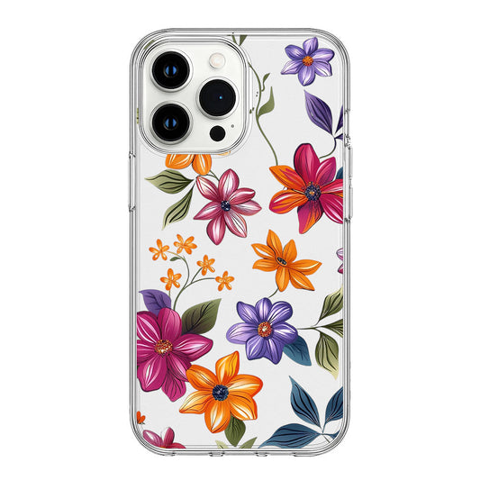 Vibrant Floral Garden Design Clear Silicone Cover