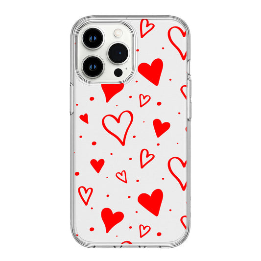 Cute Red Hearts with Minimalist Romantic Design Clear Silicone Cover