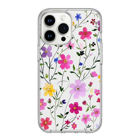Vibrant Multicolor Floral Design Clear Silicone Cover