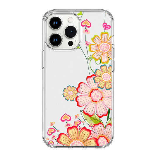 Colorful Spring Blossom Design Clear Silicone Cover