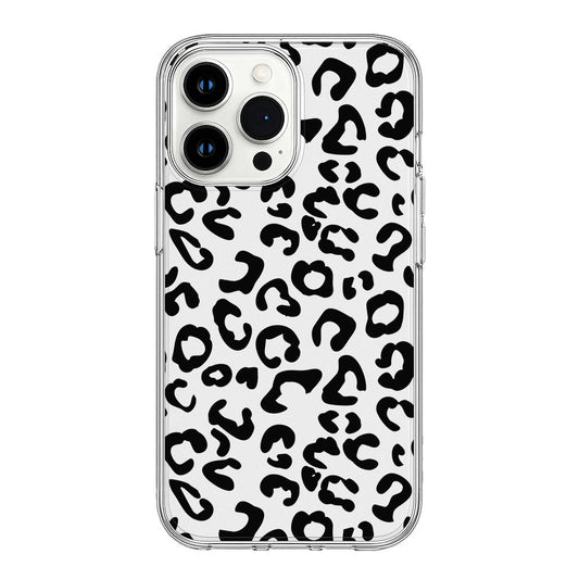 Minimalist Black and White Leopard Printed Clear Silicone Cover