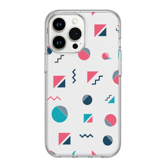 Retro Geometric Shapes Clear Silicone Cover
